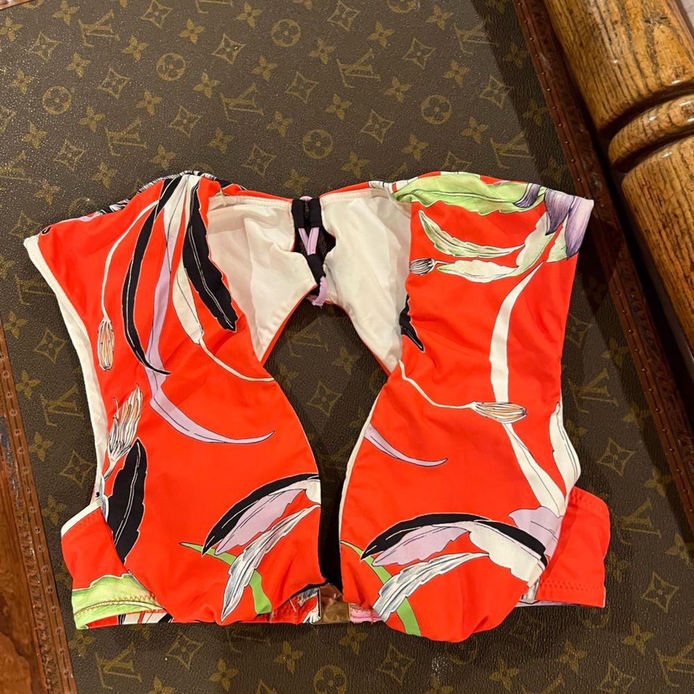 Multi color swim top. Trina Turk swim top.
